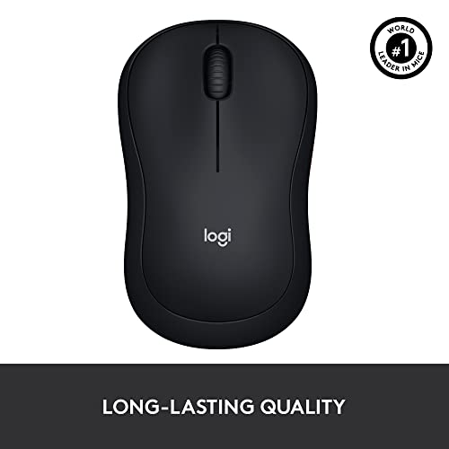 Logitech M185 Wireless Mouse, 2.4GHz with USB Mini Receiver, 12-Month Battery Life, 1000 DPI Optical Tracking, Ambidextrous PC/Mac/Laptop - Swift Gray