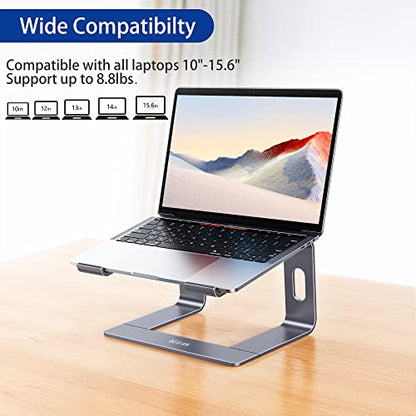 BESIGN LS03 Aluminum Laptop Stand, Ergonomic Detachable Computer Stand, Riser Holder Notebook Stand Compatible with Air, Pro, Dell, HP, Lenovo More 10-15.6" Laptops, Black