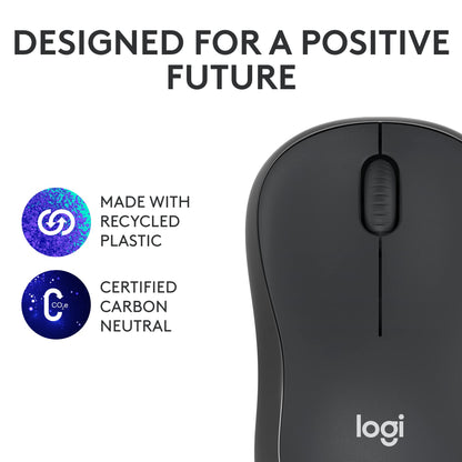 Logitech M185 Wireless Mouse, 2.4GHz with USB Mini Receiver, 12-Month Battery Life, 1000 DPI Optical Tracking, Ambidextrous PC/Mac/Laptop - Swift Gray