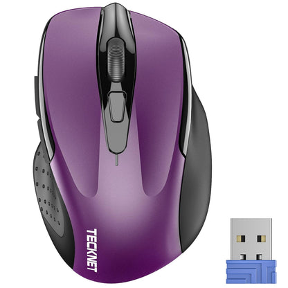 TECKNET Wireless Mouse, 2.4G Ergonomic Optical Mouse, Computer Mouse for Laptop, PC, Computer, Chromebook, Notebook, 6 Buttons, 24 Months Battery Life